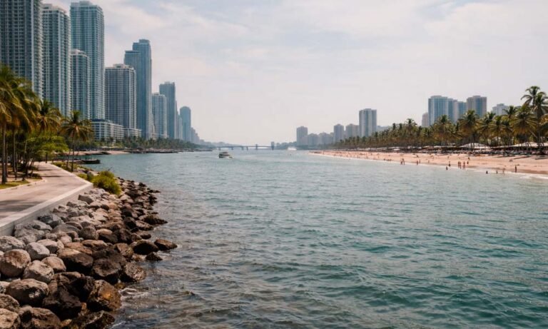 Brickell skyline and South Beach contrast