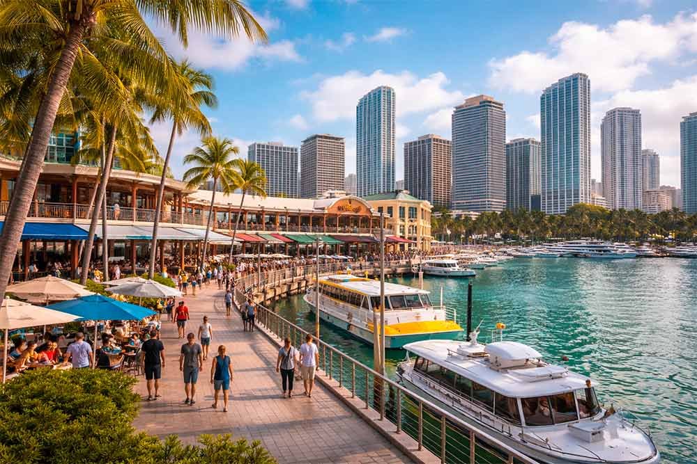 Bayside Marketplace waterfront in Downtown Miami