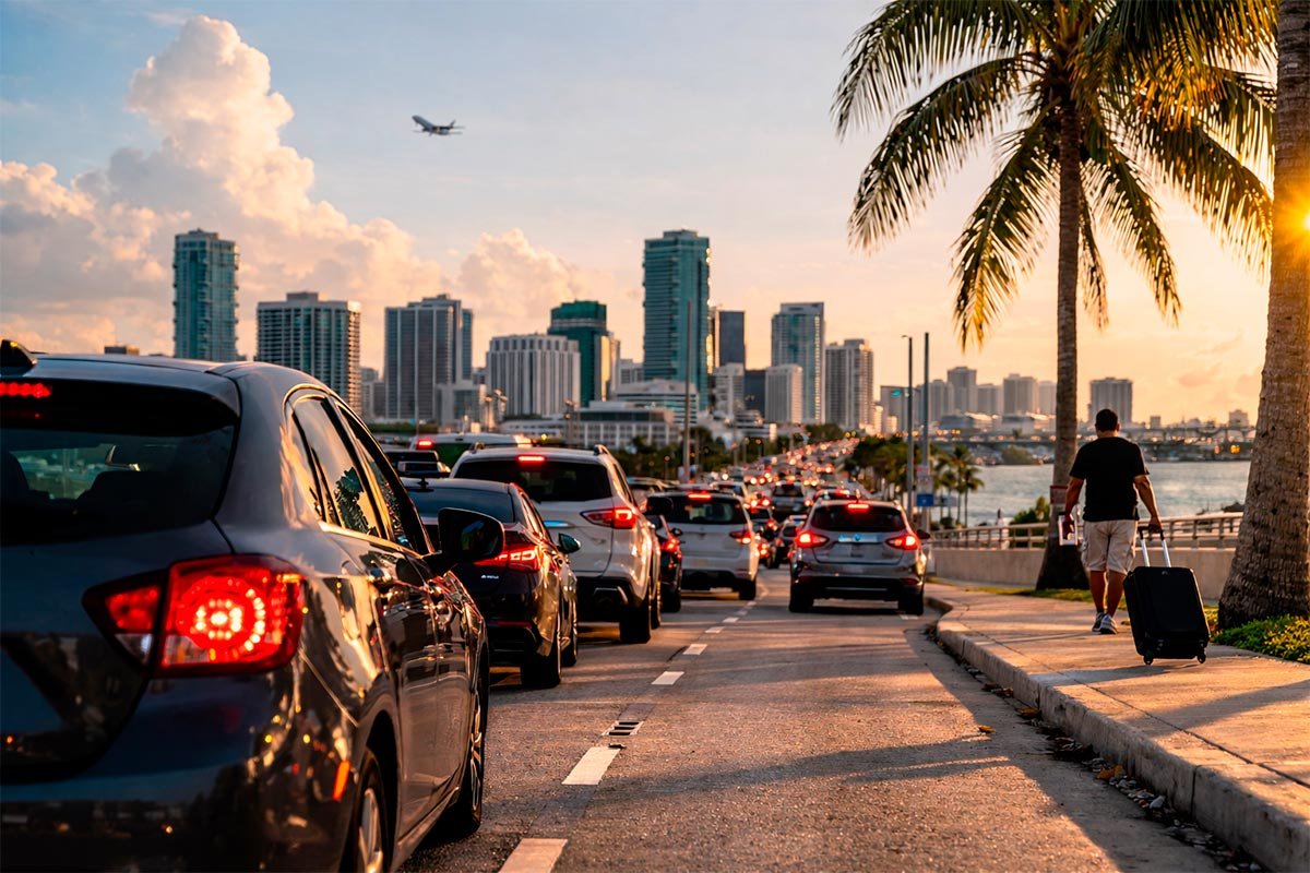 Miami traffic during rush hour