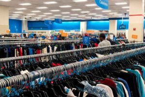 Inside an off-price clothing store in Miami similar to Ross, Marshalls, and Burlington