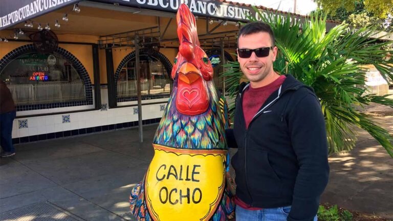 Gustavo, author of Miami The Hype, visiting Calle Ocho in Little Havana, Miami