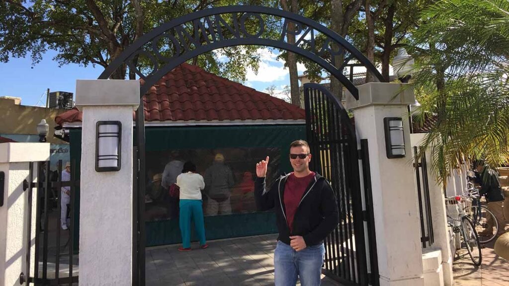 Gustavo, author of Miami The Hype, visiting Domino Park in Little Havana, Miami