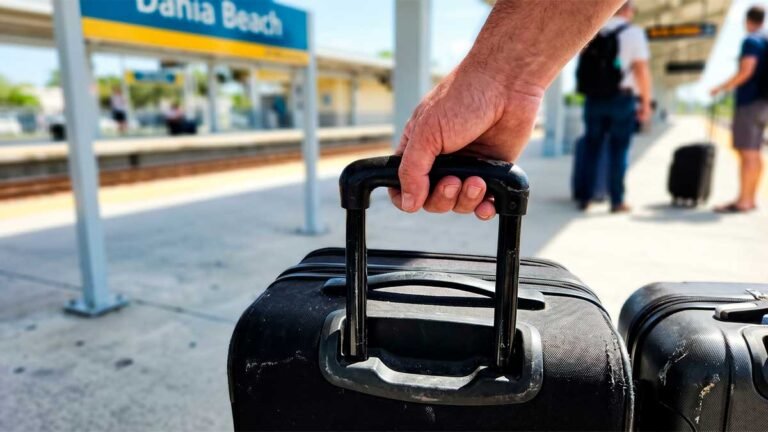 Evaluating the real cost and logistics of using South Florida rail transit from FLL to Miami with heavy luggage.